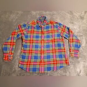 Lands' End flannel button up shirt